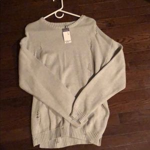 Long sleeve crew neck sweater ( light grey )
